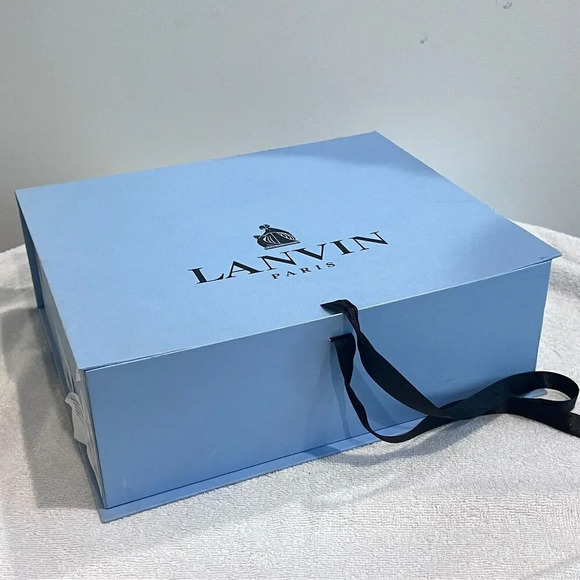 Lanvin Womens Aged Silver Platform Heels 8.5B Chunky T Strap Goatskin Metal - Picture 7 of 12